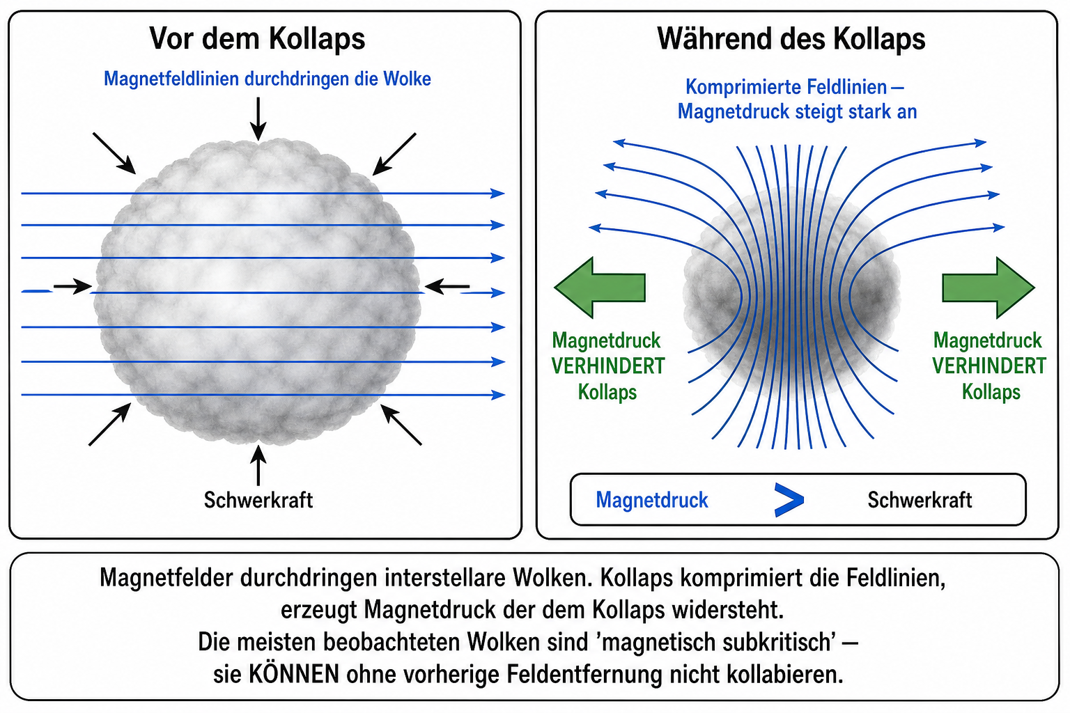 Das Magnetfeldproblem bei der Sternentstehung